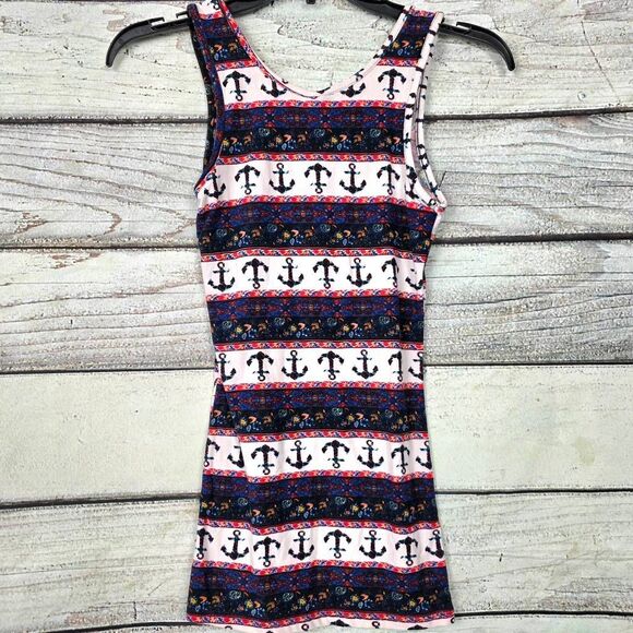 Rue21 Anchor Stripe Tank Top Womens XS Stretch - Picture 3 of 5
